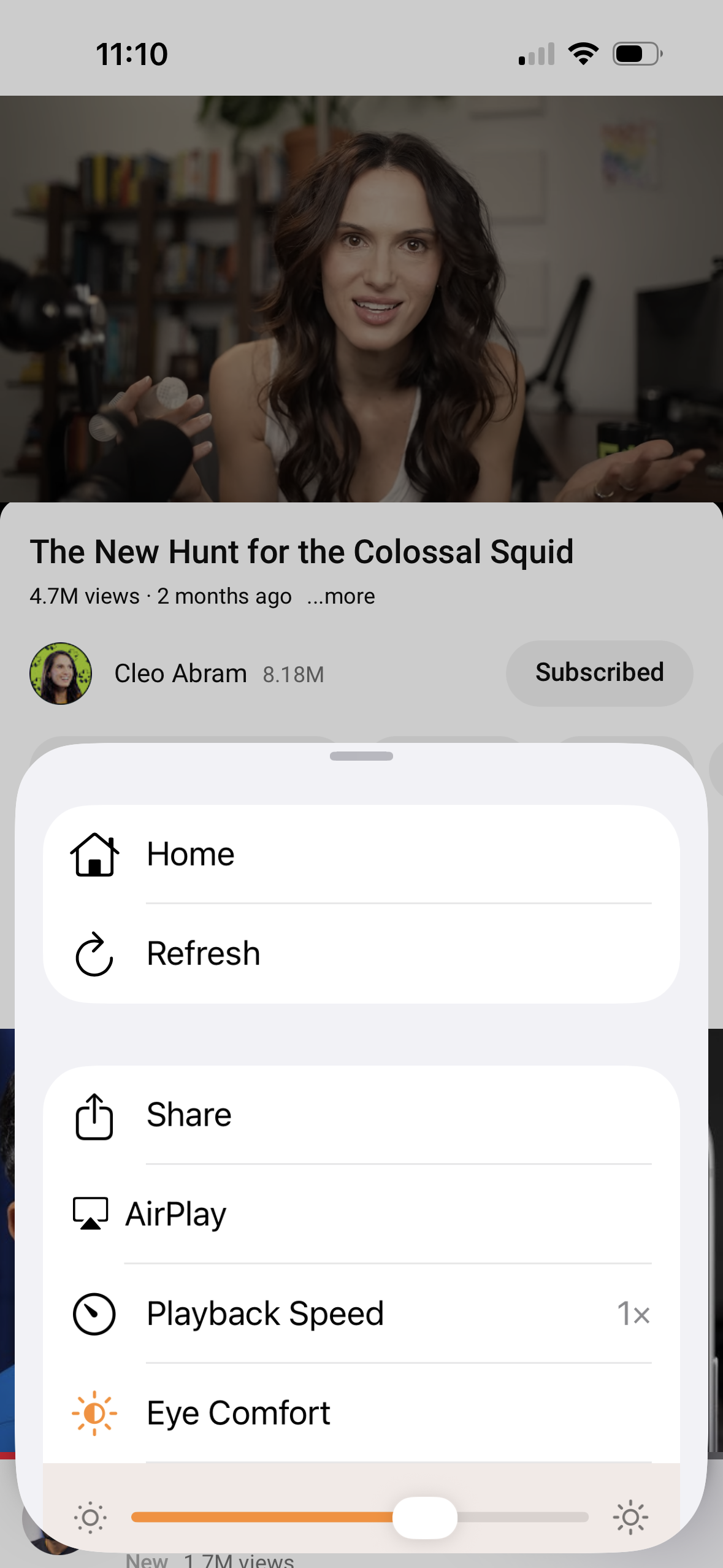 Eye Comfort Mode dimming bright highlights in Mira on iPhone