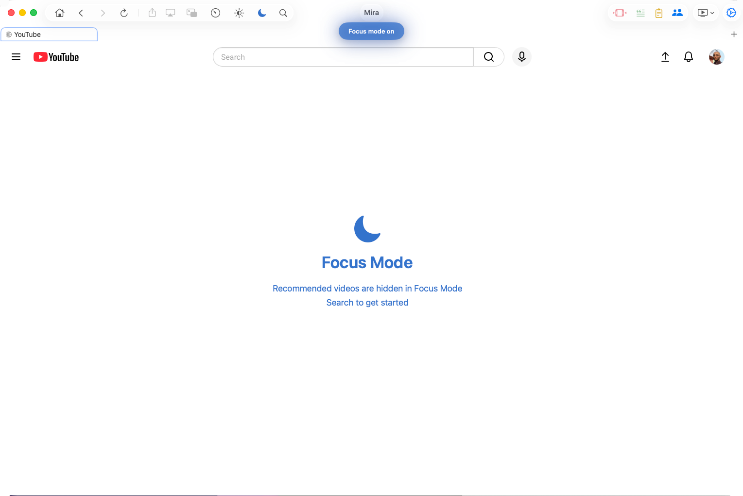 Mira on Mac in Focus Mode