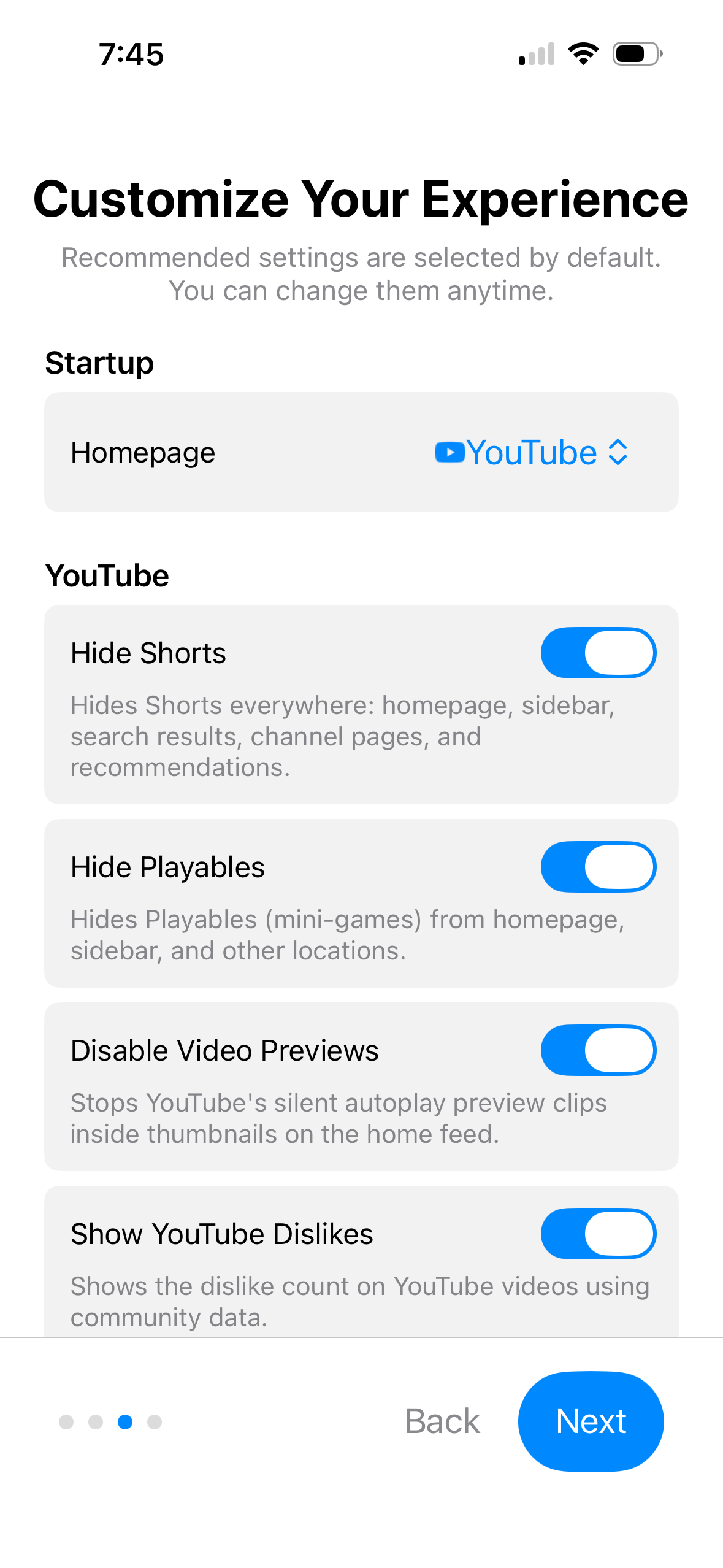 Mira's first-launch setup on iPhone