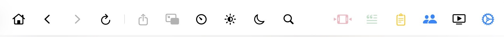 Mira's toolbar on iPad, which follows the device's light or dark appearance