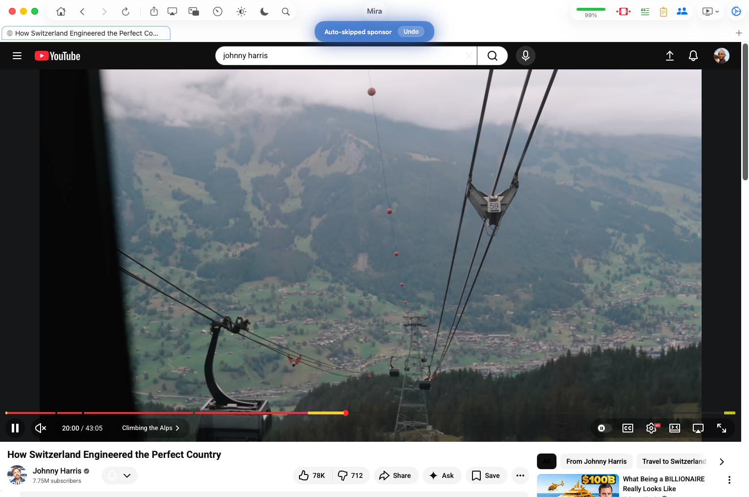 Mira on Mac automatically skipping a sponsored segment